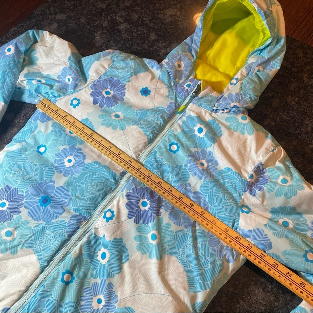 LL Bean Insulated Winter Ski Blue Youth Girls Hooded Full Zip Jacket XL 18